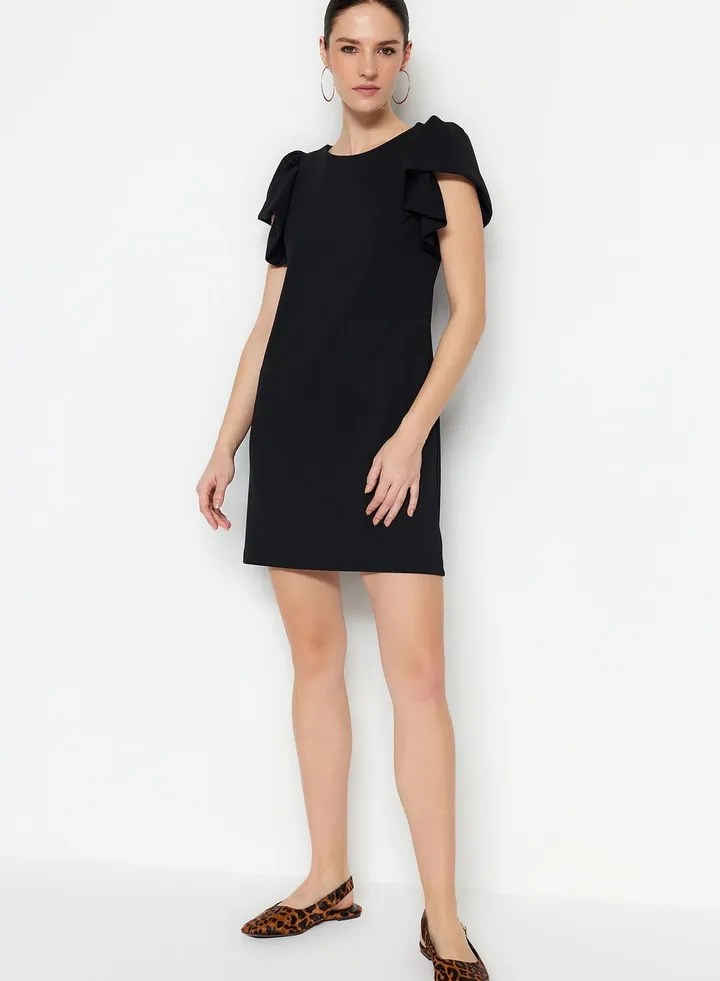 Balloon Sleeve Knitted Dress
