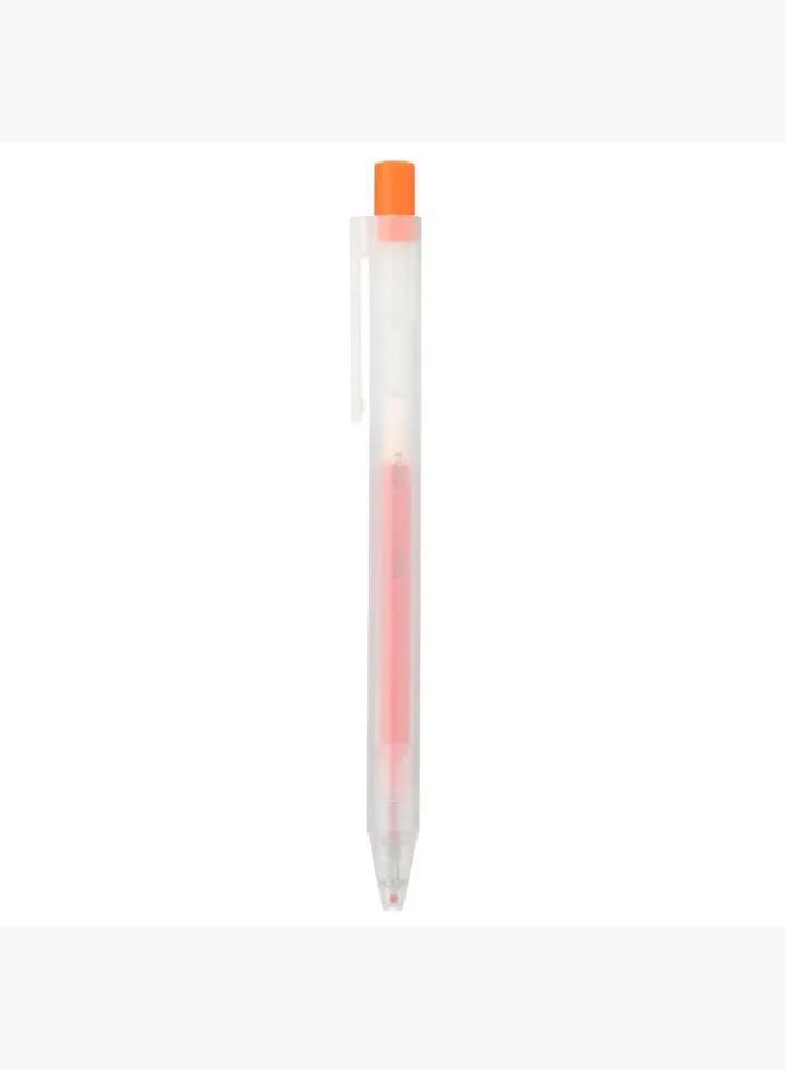 Gel Ink Knock Type Ballpoint Pen, 0.5 mm, Orange