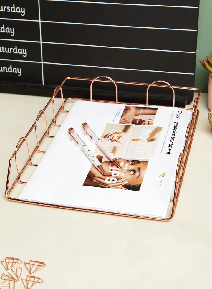 Rose Gold Wire Document Holder