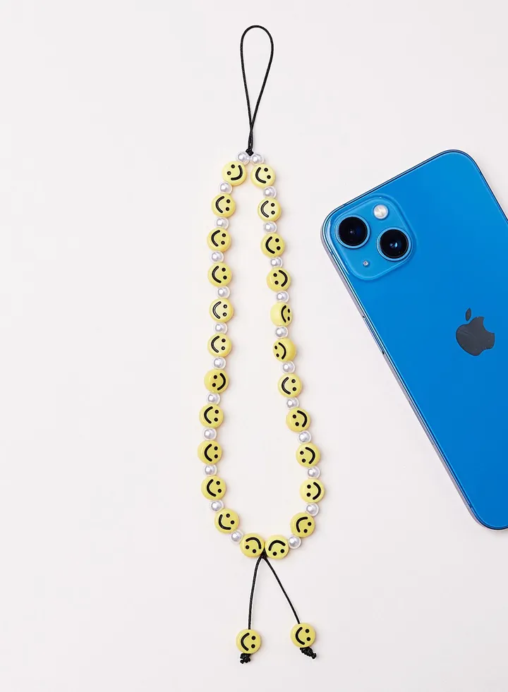 Smiley Pearl Phone Straps