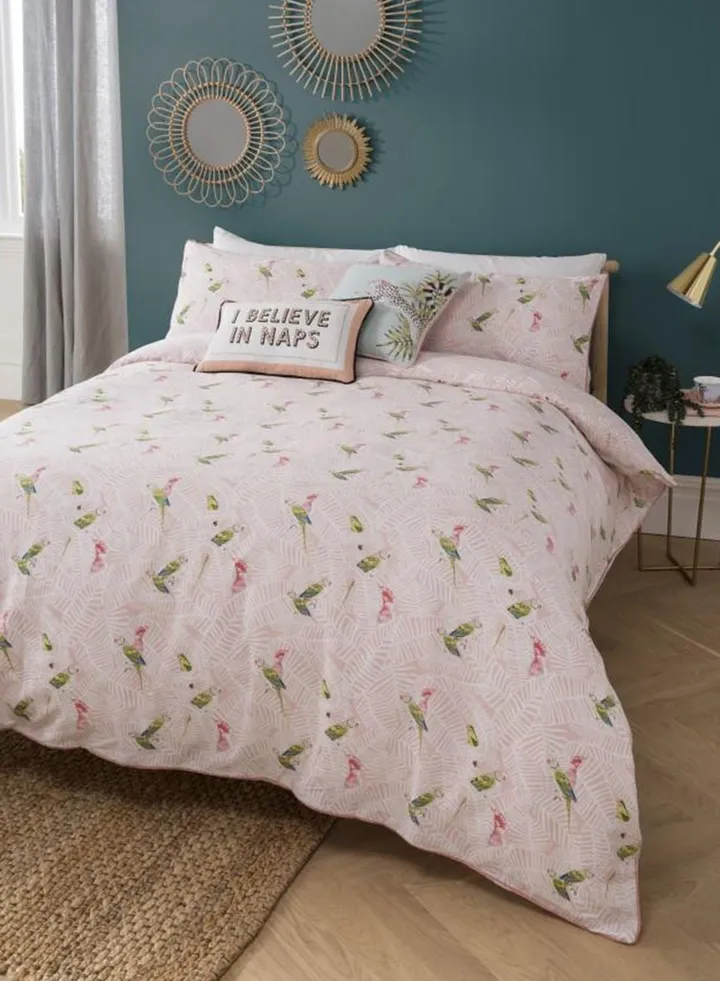 Tropical Parrots King Size Bedding Set