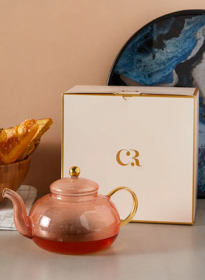 Pink Glass Teapot