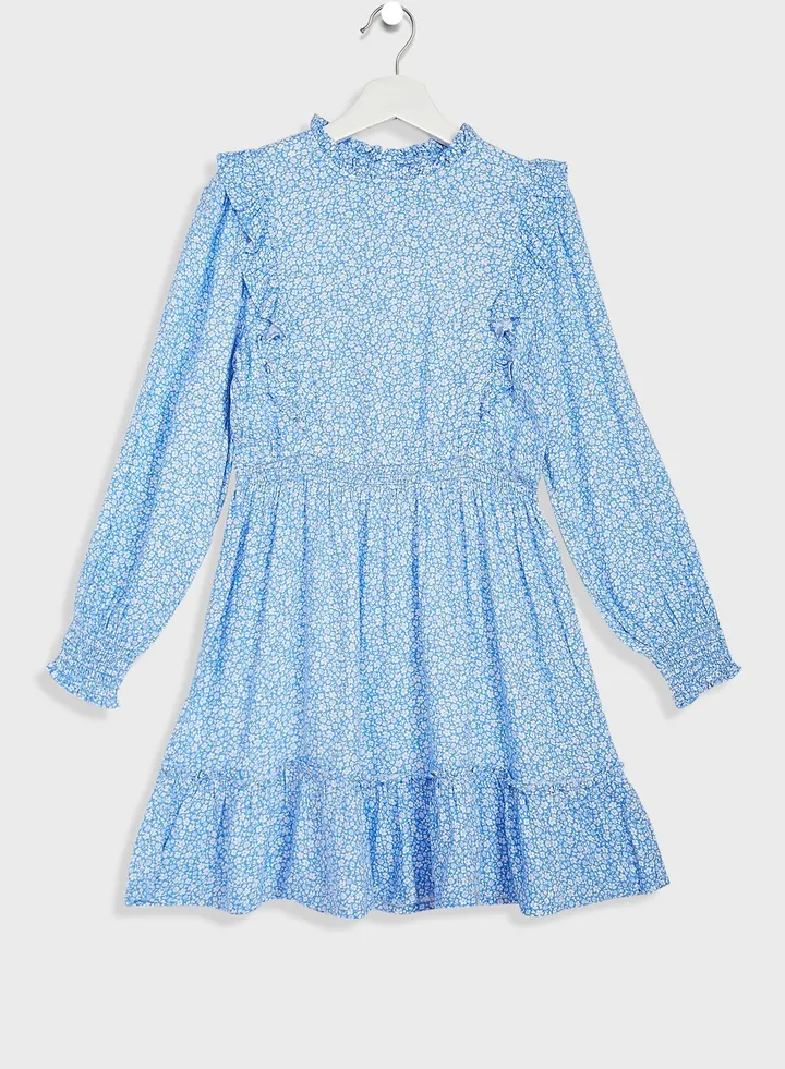 Kids Floral Print Maxi Dress