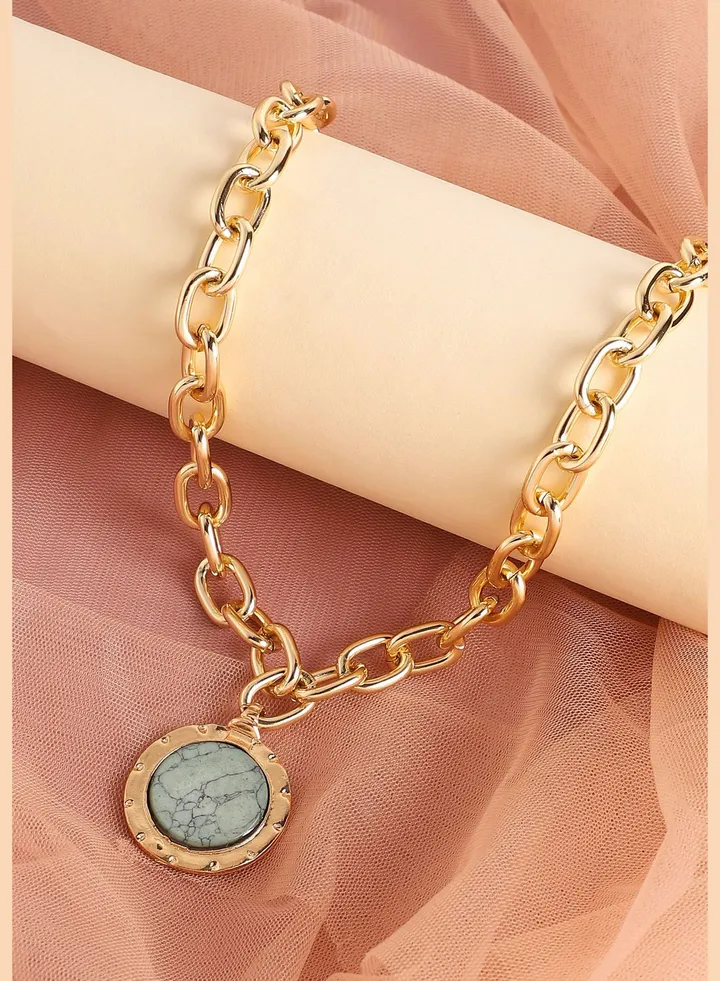 Gold Plated Designer Stone Casual Necklace For Women