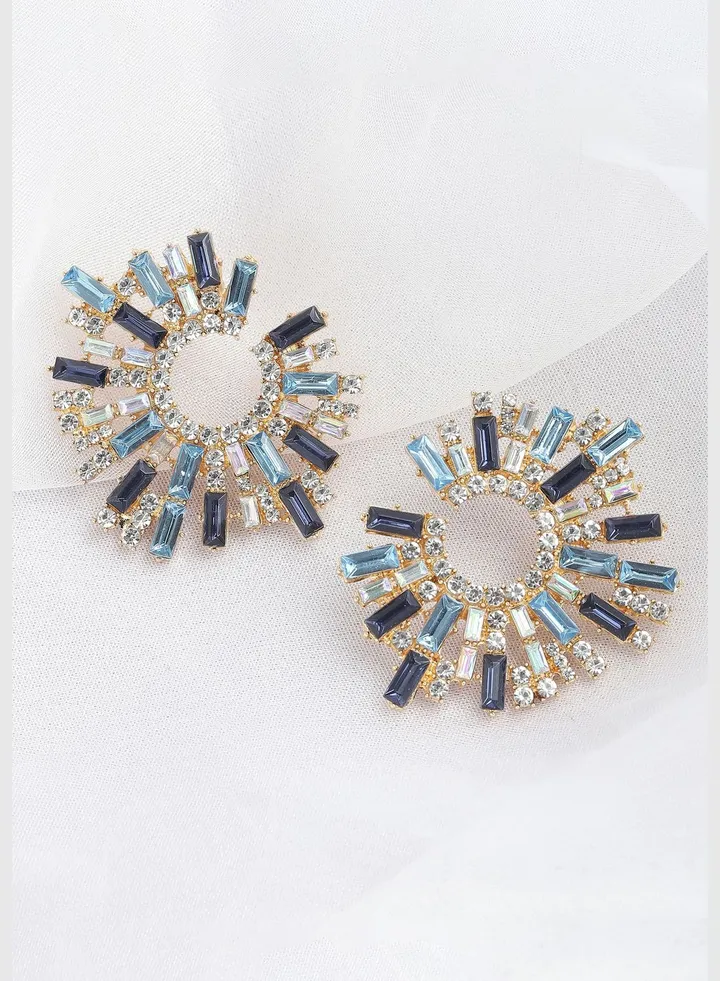 Gold Plated Party Designer Stone Stud For Women