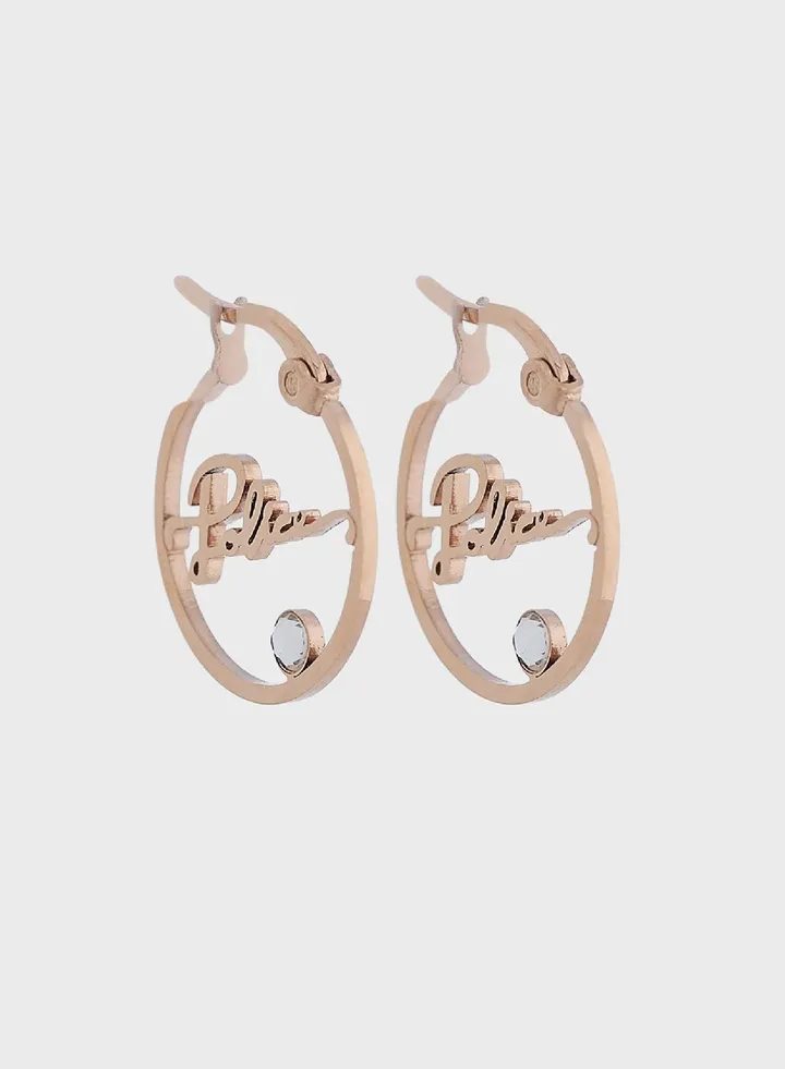 Steel Earrings With Crystals