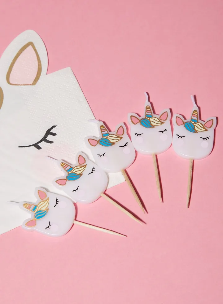 We Heart Unicorn Shaped Candles 5Pk