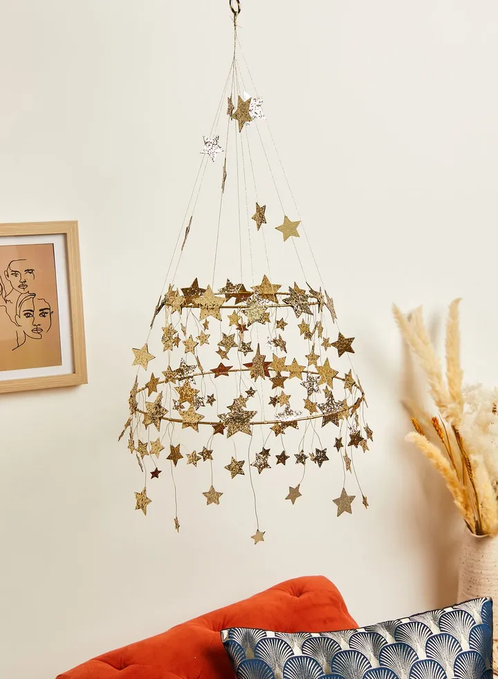Gold Sparkle Star Chandelier
