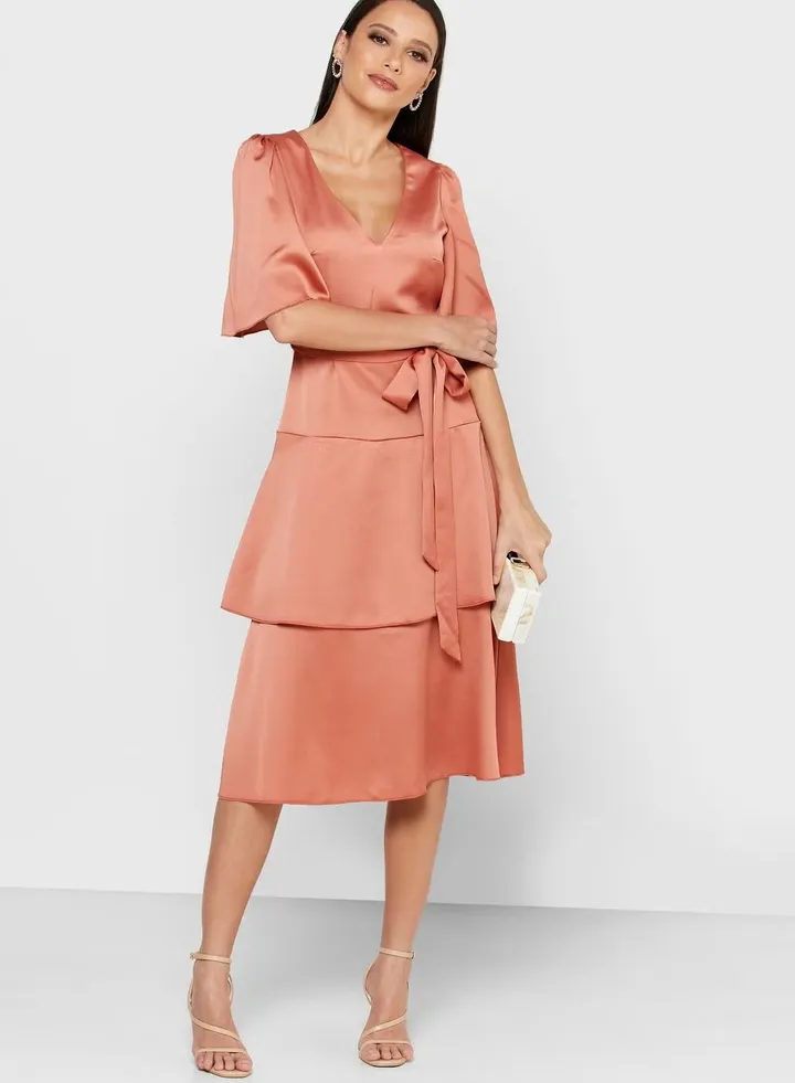 Little Mistress Wide Sleeve Layered Dress