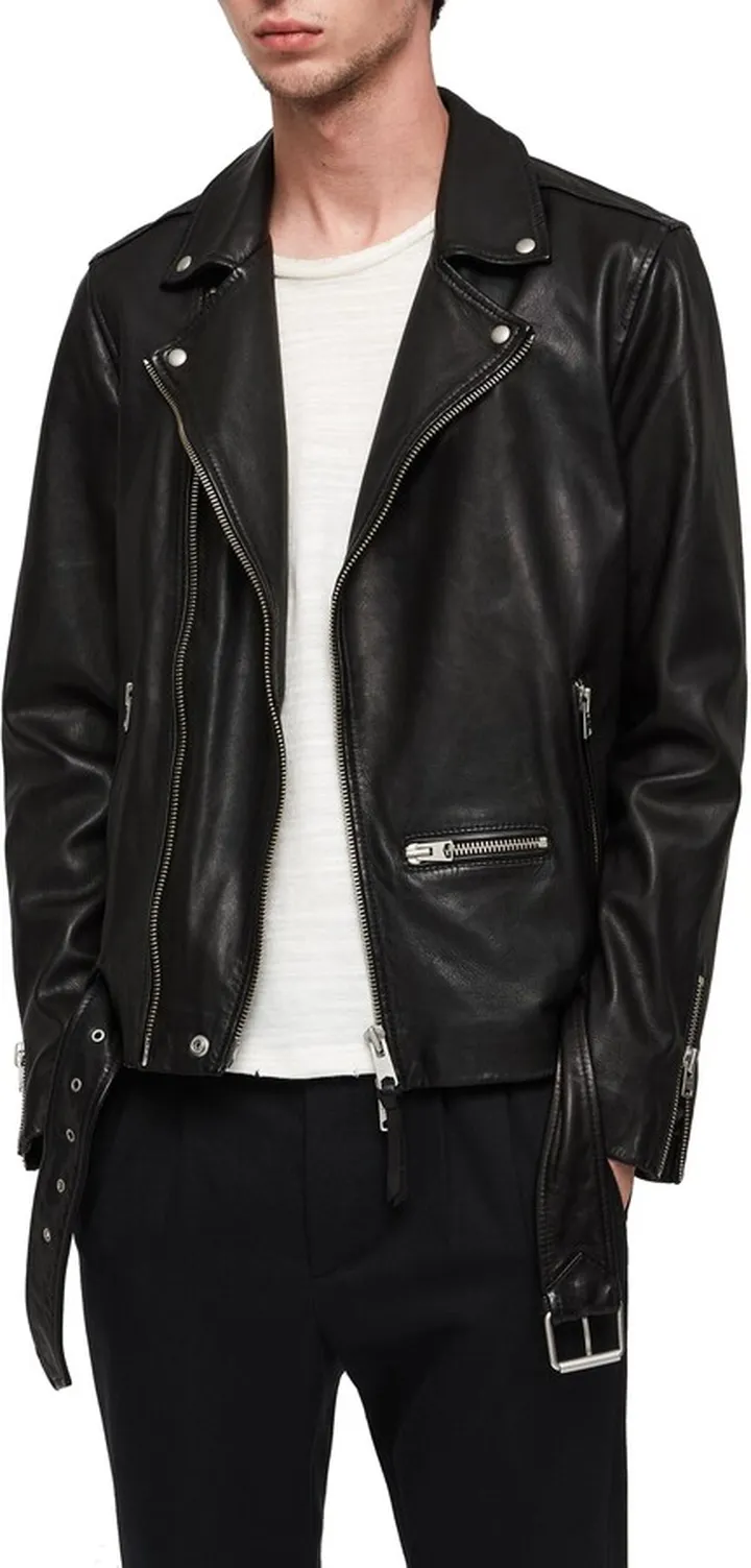 Wick Slim Fit Leather Biker Jacket