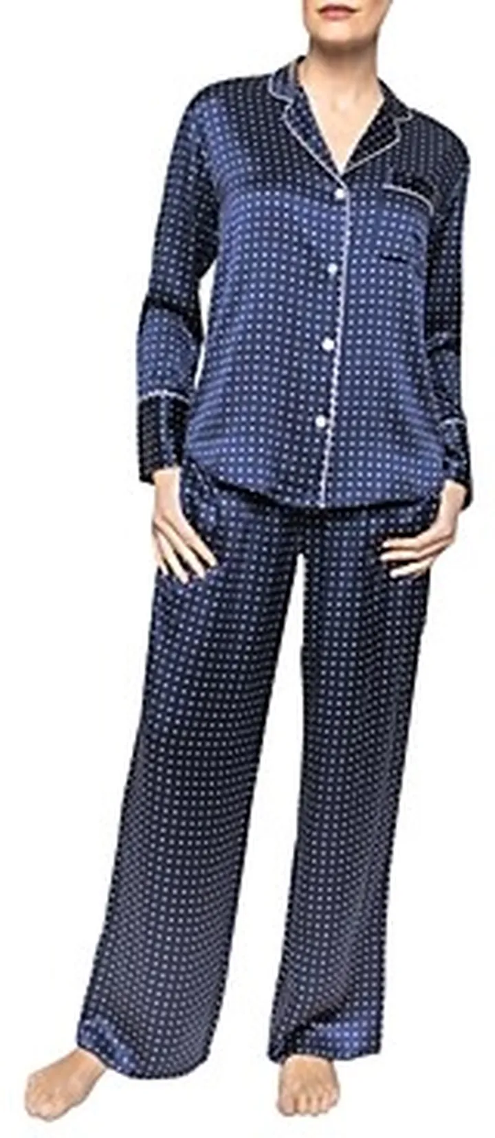 Petite Plume Silk Bordeaux Polka Dots Pajama Set