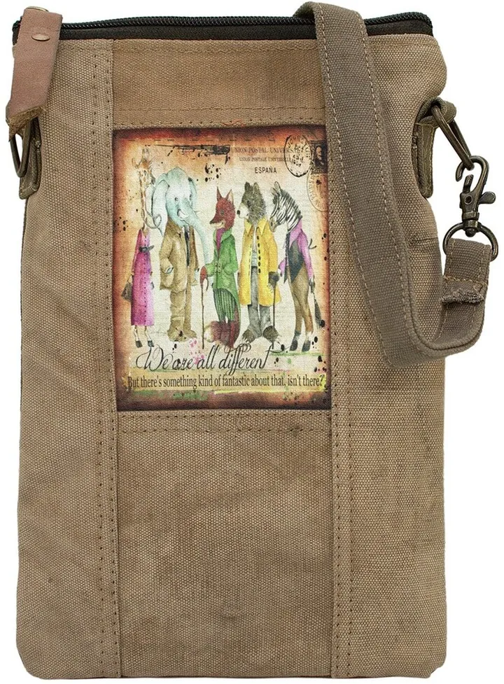 We Are All Different Recycled Tent Crossbody Bag