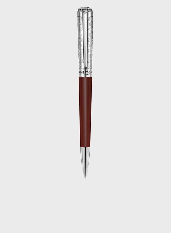 Logo Burgundy & Silver Stainless Steel Pen