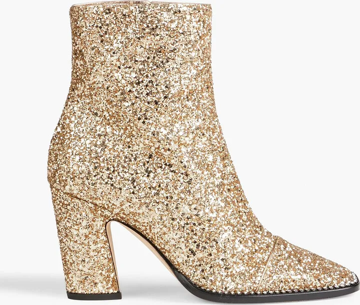 Mavin 85 embellished glittered woven ankle boots