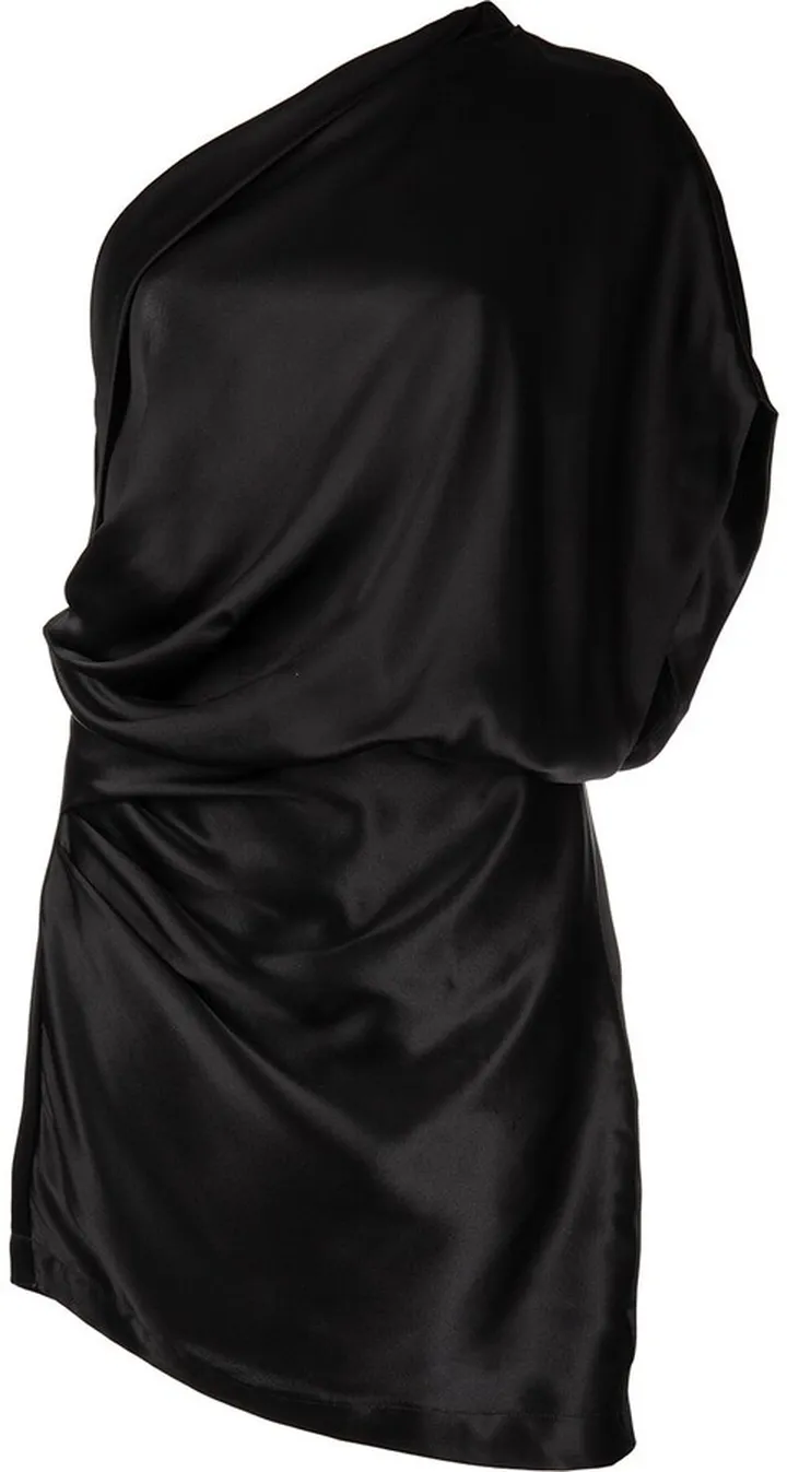 One-Shoulder Silk Mini Dress