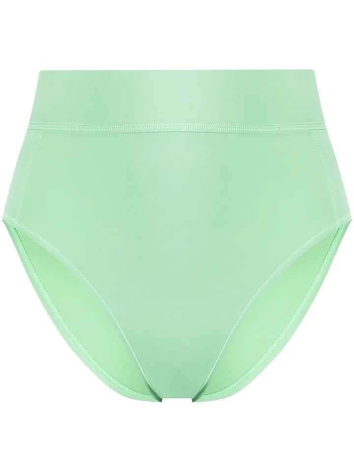 Debossed-Logo High-Waist Bikini Bottoms