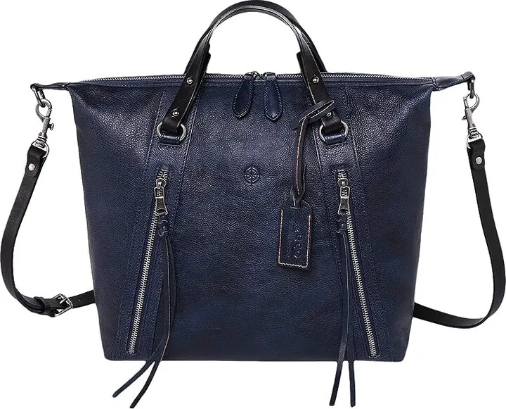 Old Trend Genuine Leather Mossy Creek Tote Bag (Navy) Handbags
