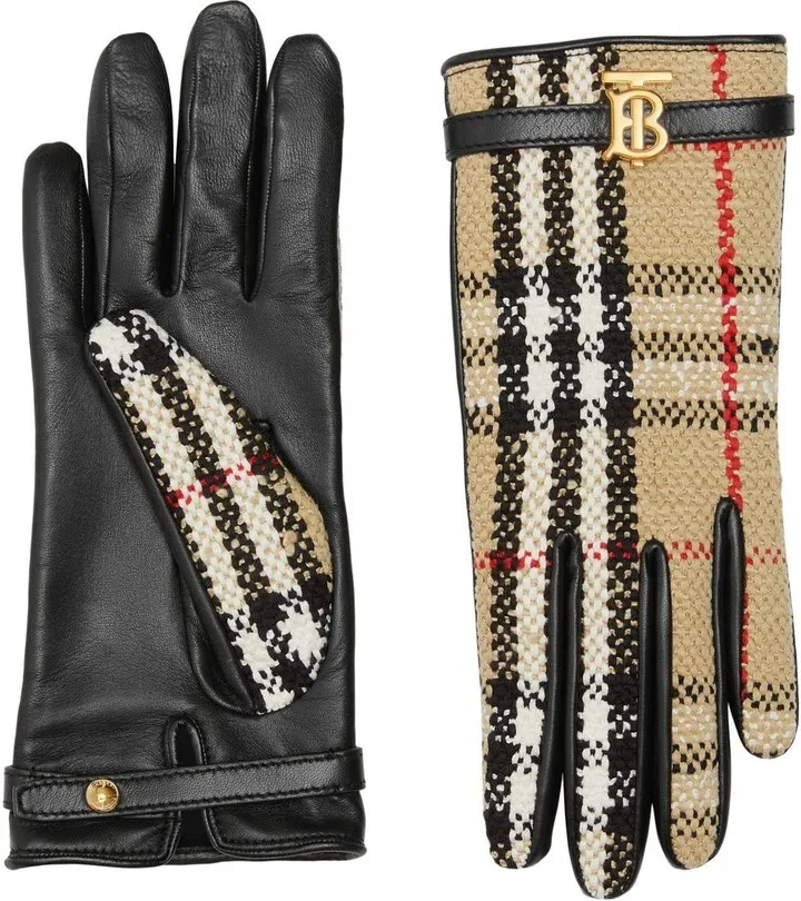 Vintage Check bouclé gloves