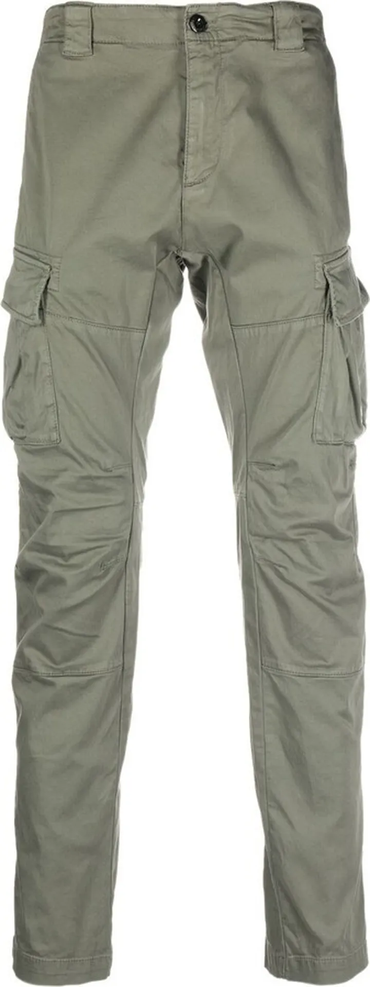 Lens-detail straight-leg trousers