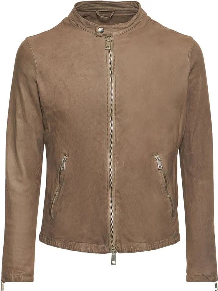 Brushed leather jacket