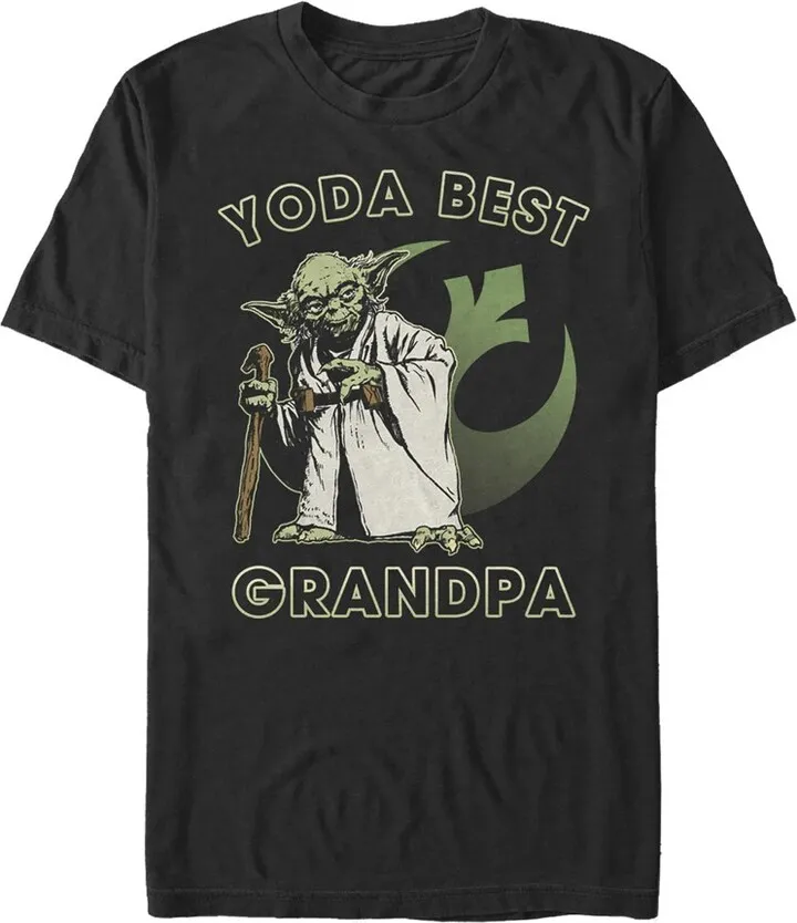 Men's Star Wars Yoda Best Grandpa T-Shirt - Black - Small