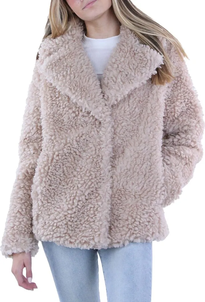 Womens Winter Cold Weather Faux Fur Coat