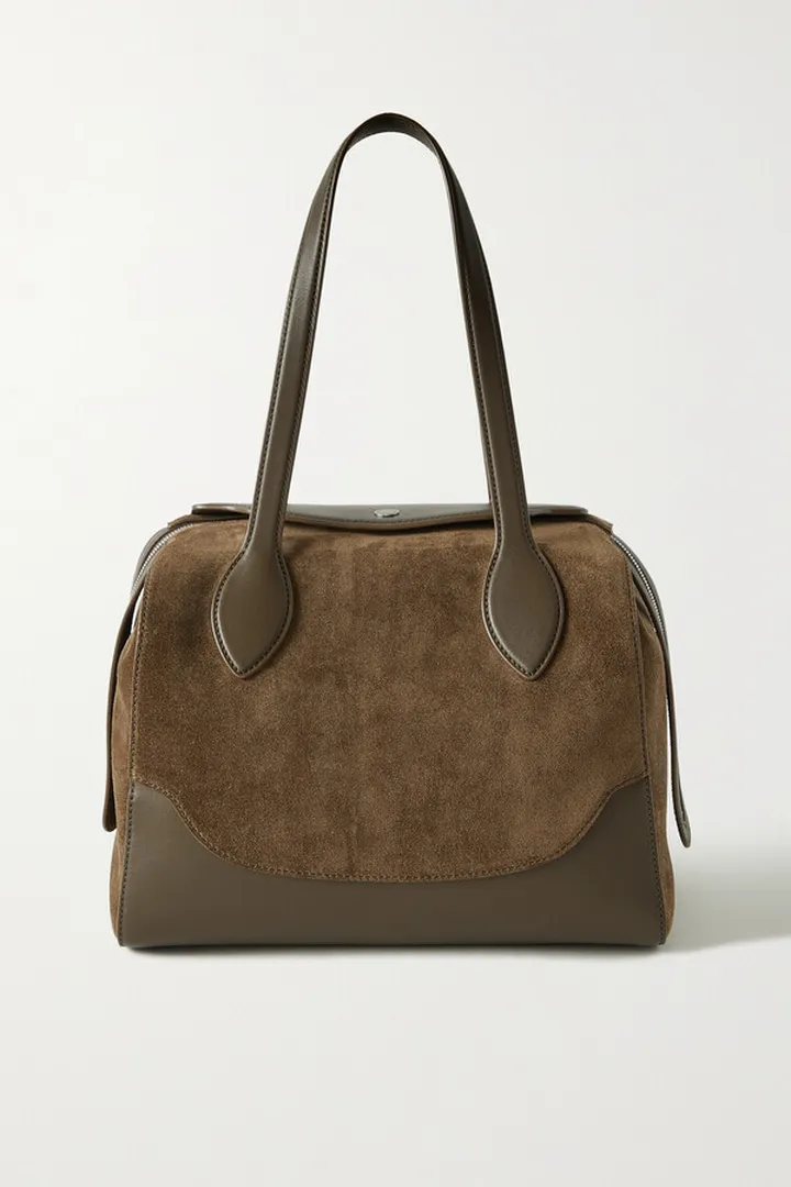 Loro Piana - Sesia Happy Day Medium Leather-trimmed Suede Tote - Brown
