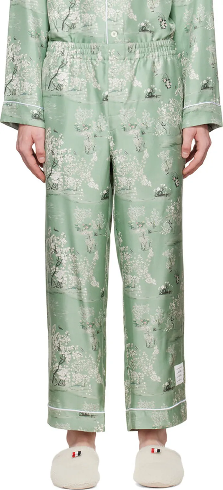 Thom Browne Green Floral Pyjama Trousers