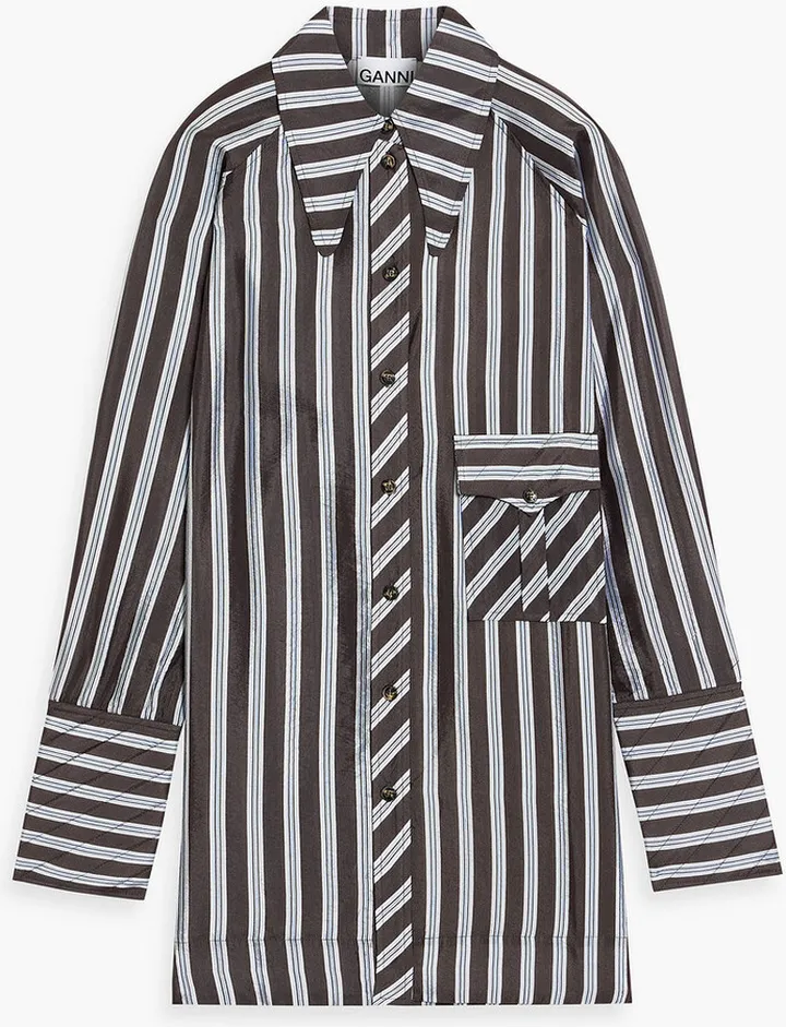 Oversized striped taffeta shirt