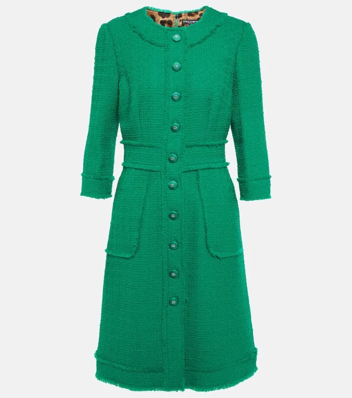 Raschel tweed midi dress