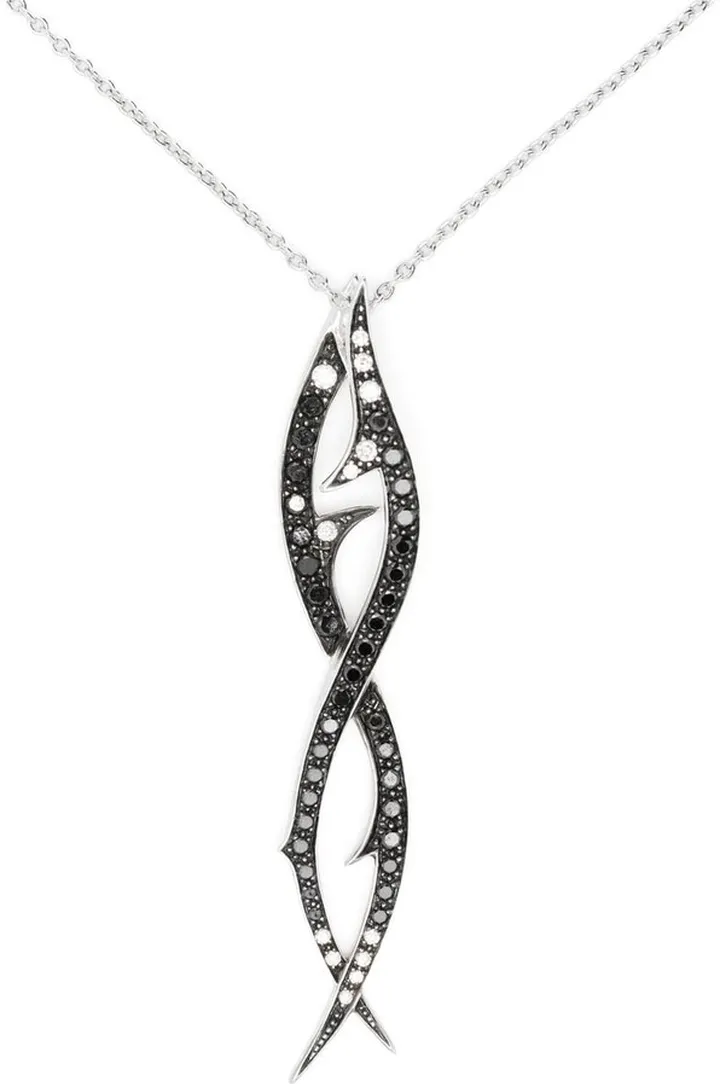 18kt white gold Thorn diamond pendant necklace