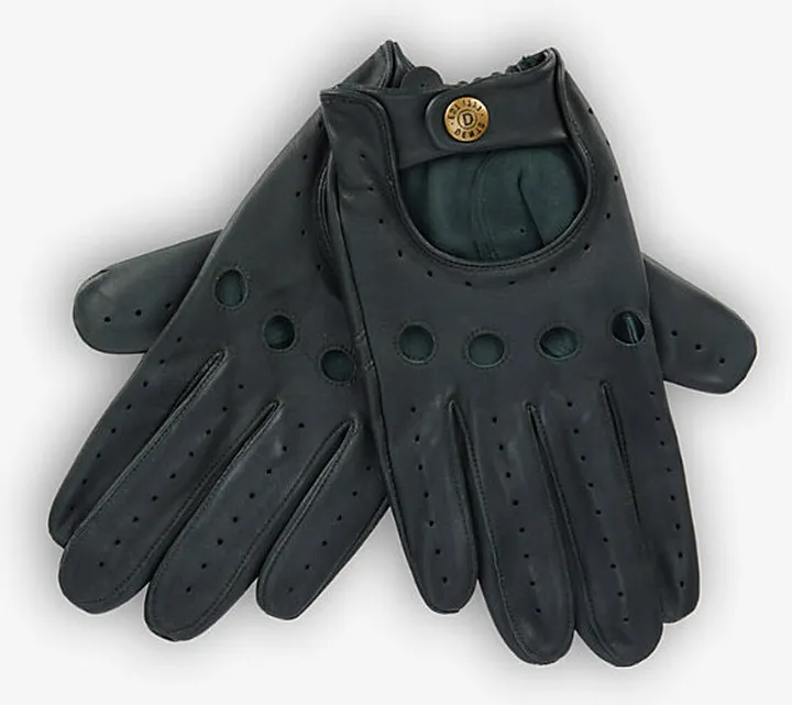 Mens British Racing Green Delta Leather Driving Gloves