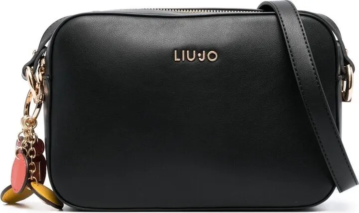 Logo Lettering Faux-Leather Shoulder Bag