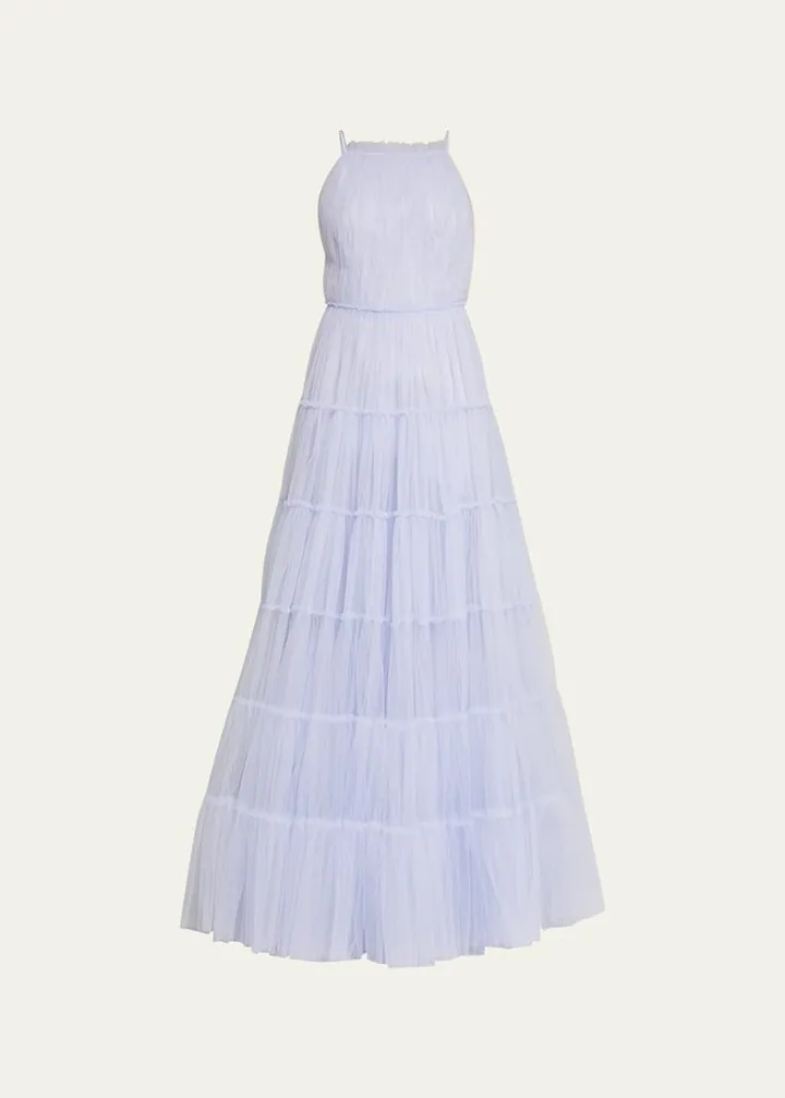 Open-Back Tiered Gown