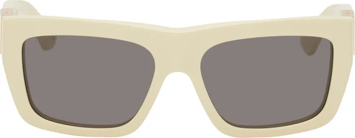 Bottega Veneta Off-White Square Sunglasses