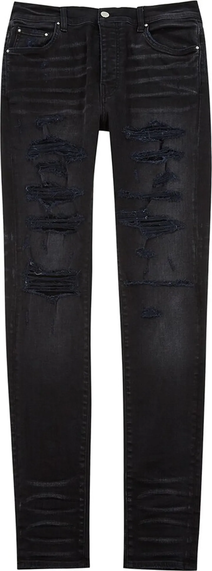 Amiri Thrasher Plus Black Distressed Skinny Jeans