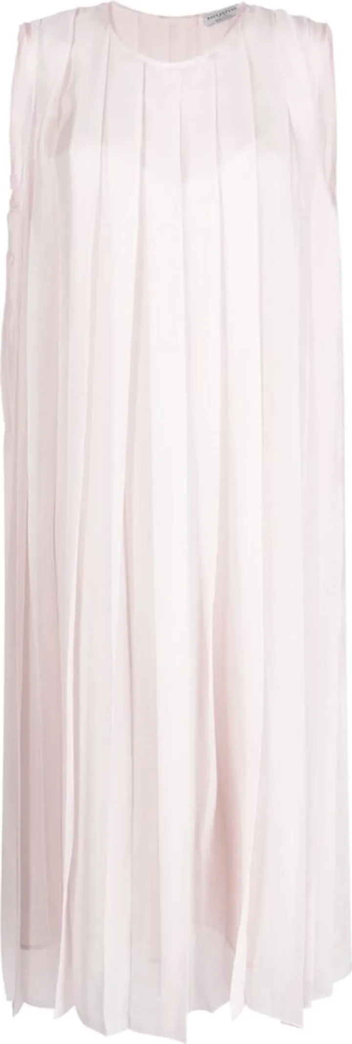 Pleated Silk Shift Dress