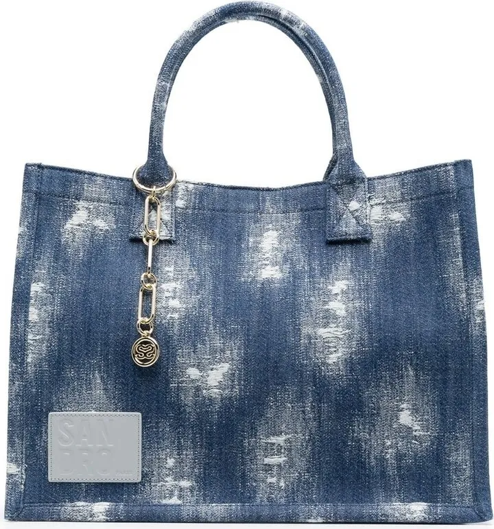Distressed Denim Tote Bag