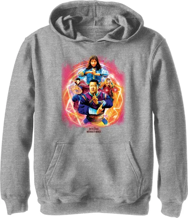Boy's Marvel Doctor Strange in the Multiverse of Madness Powerful Heroes Pull Over Hoodie - Athletic Heather - Large
