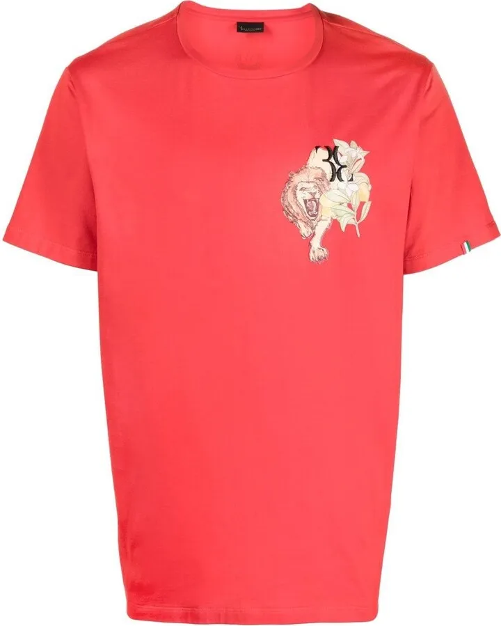 graphic-print round-neck T-shirt