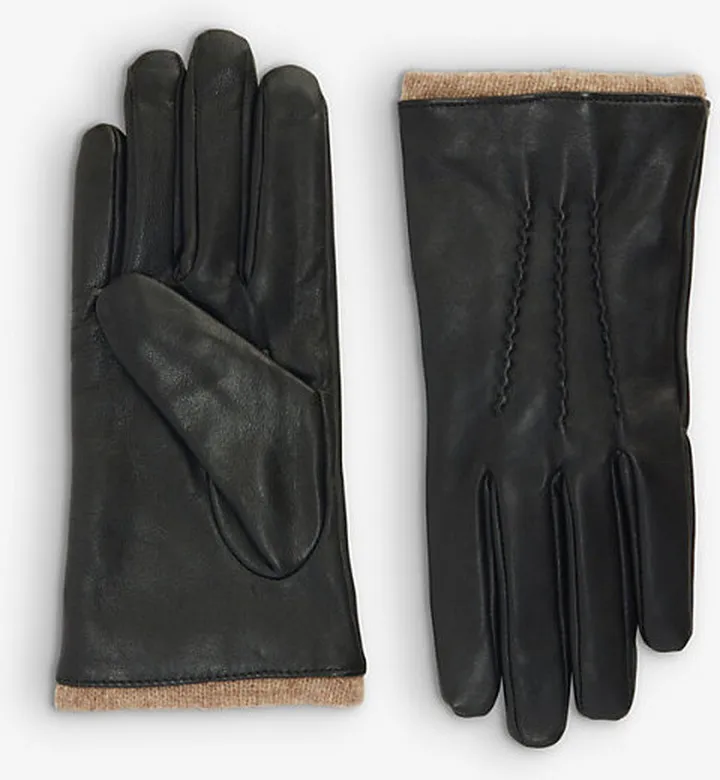 Womens Black orraine eather Gloves