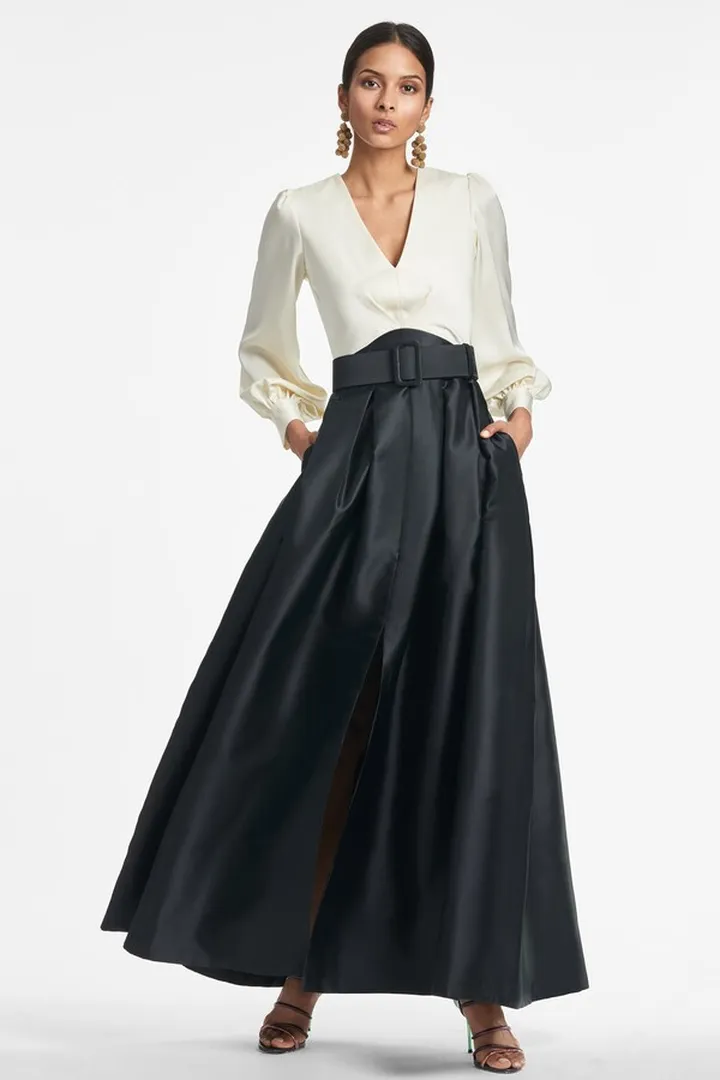 Zoe Gown - Ivory & Black