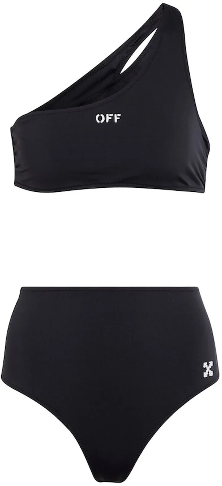 Logo one-shoulder bikini