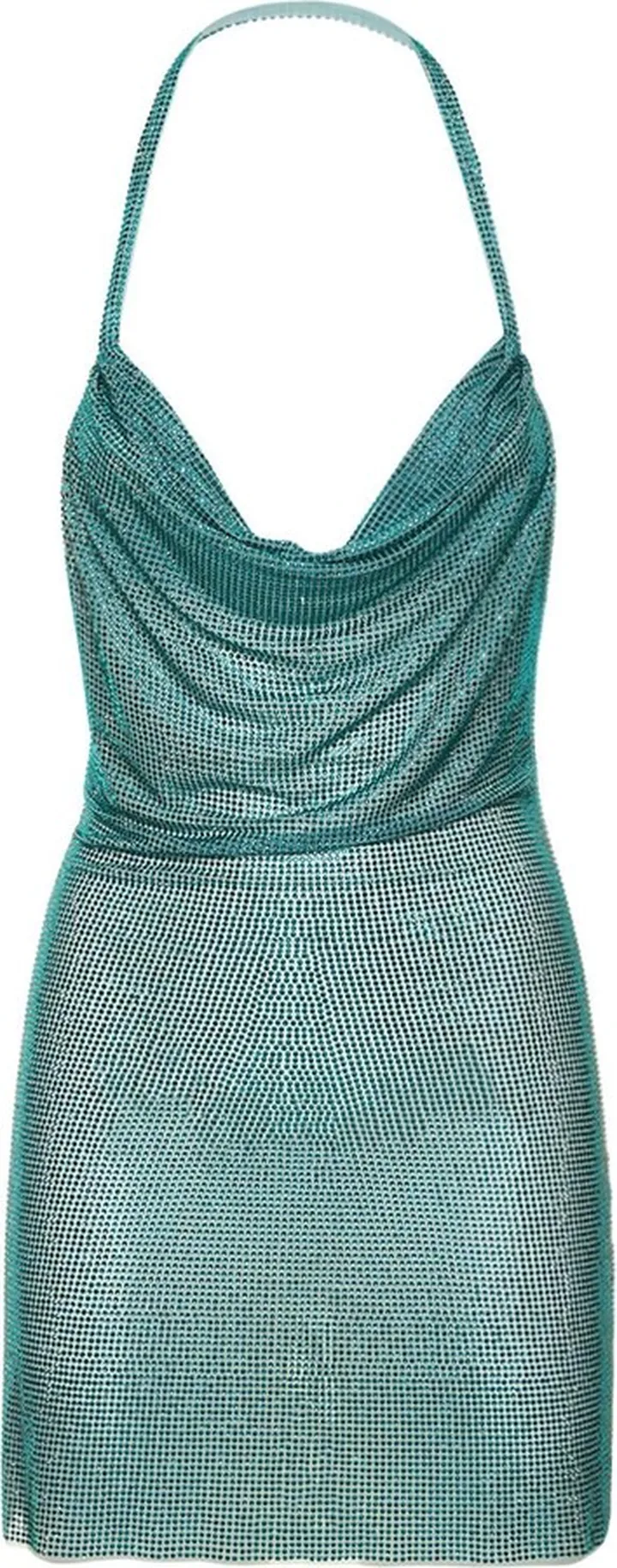 Embellished net mini dress