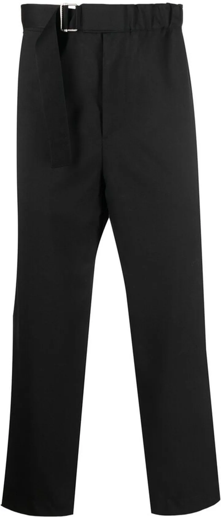 Belted-Waist Cotton Trousers