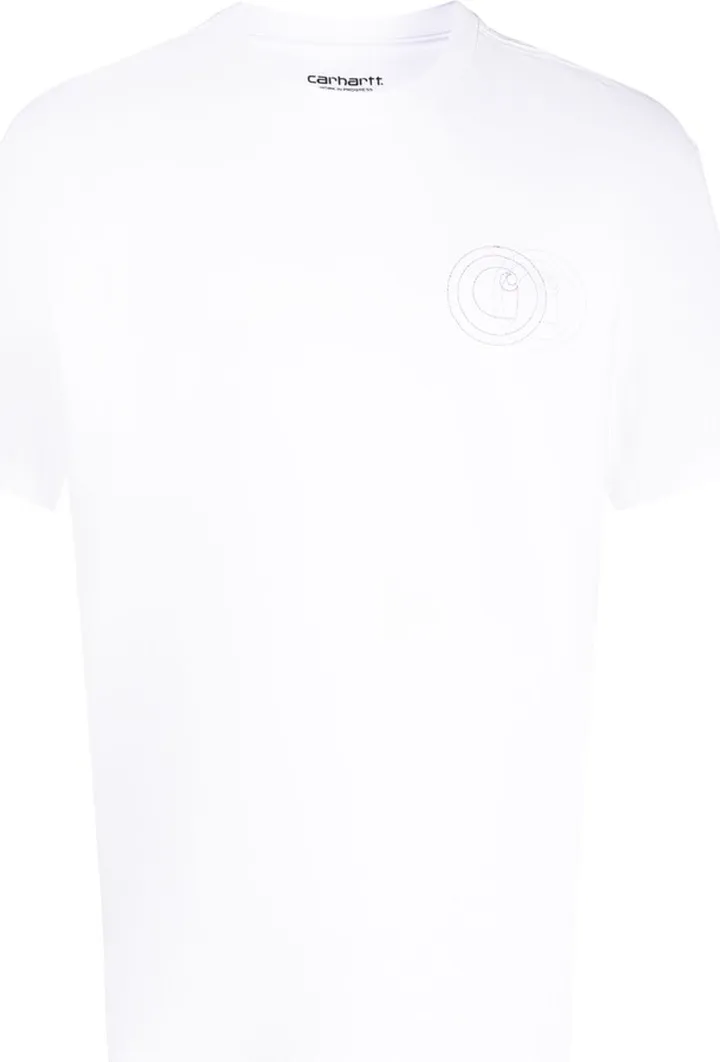 logo-embroidered organic-cotton T-shirt