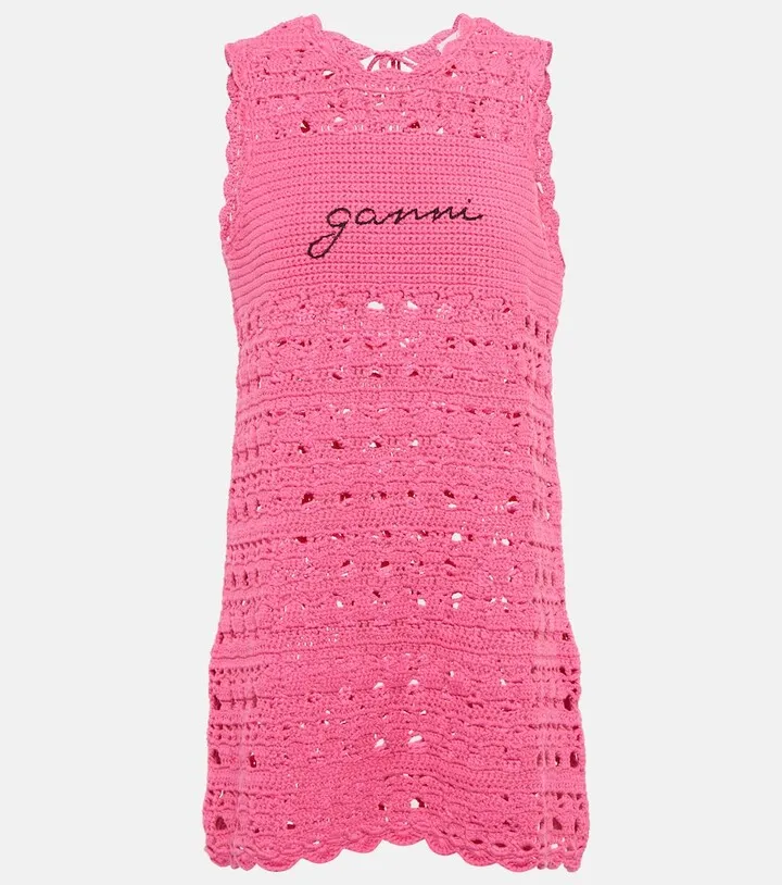 Logo crochet minidress