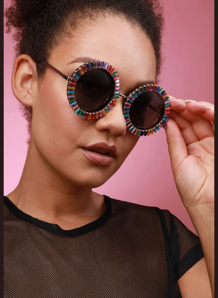 Trendy Designer Stone Western Wear Sunglass For Women