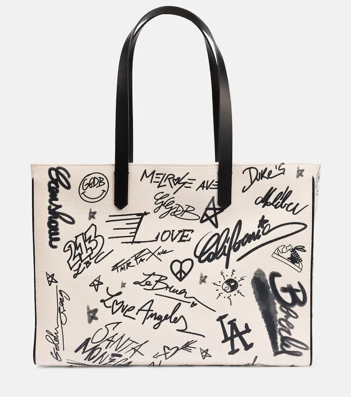 California printed canvas tote