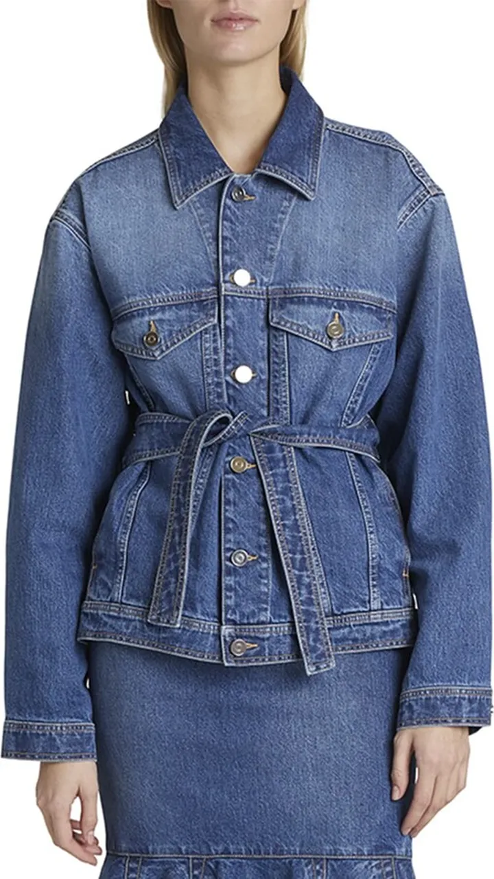 Denim Belted Wrap Jacket